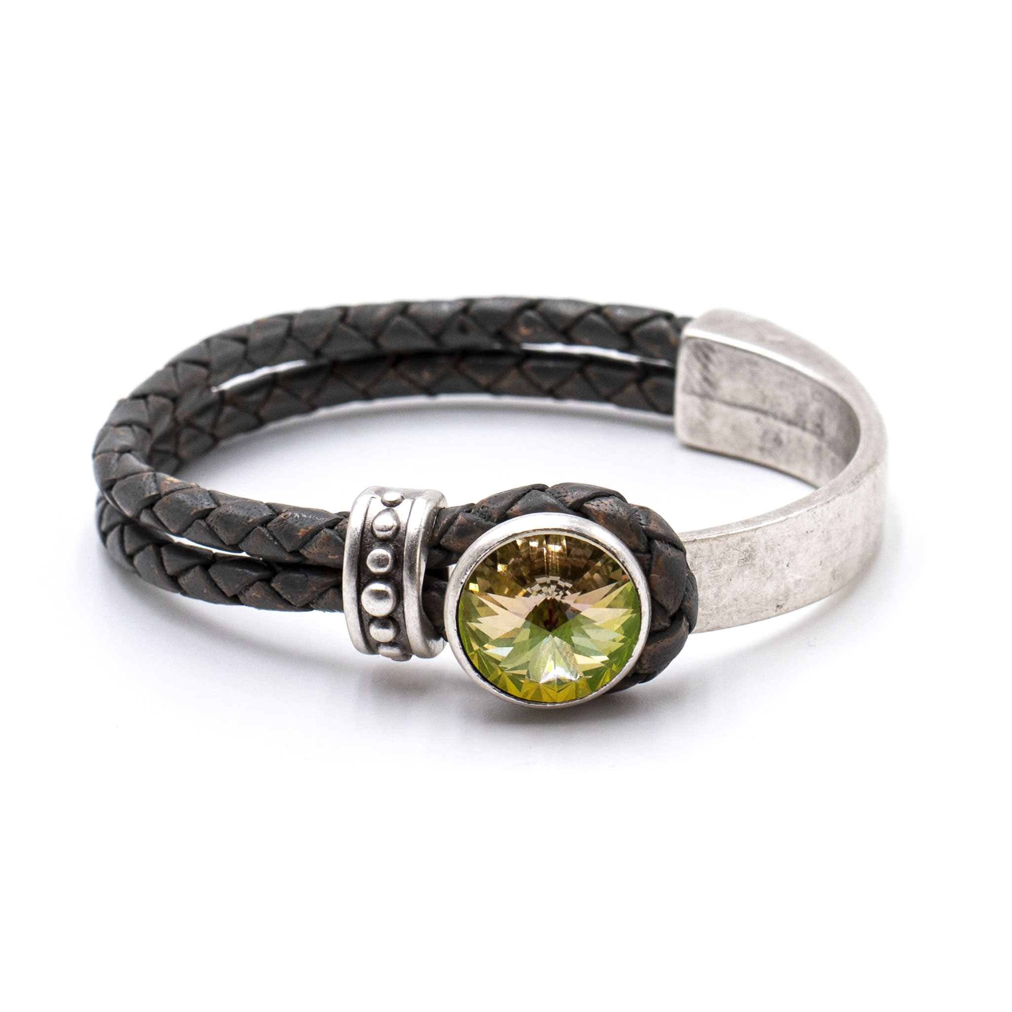 Lederarmband Glamour mit Premium Crystal in 19,5 cm